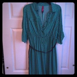 Fun polka dot dress w/braided belt